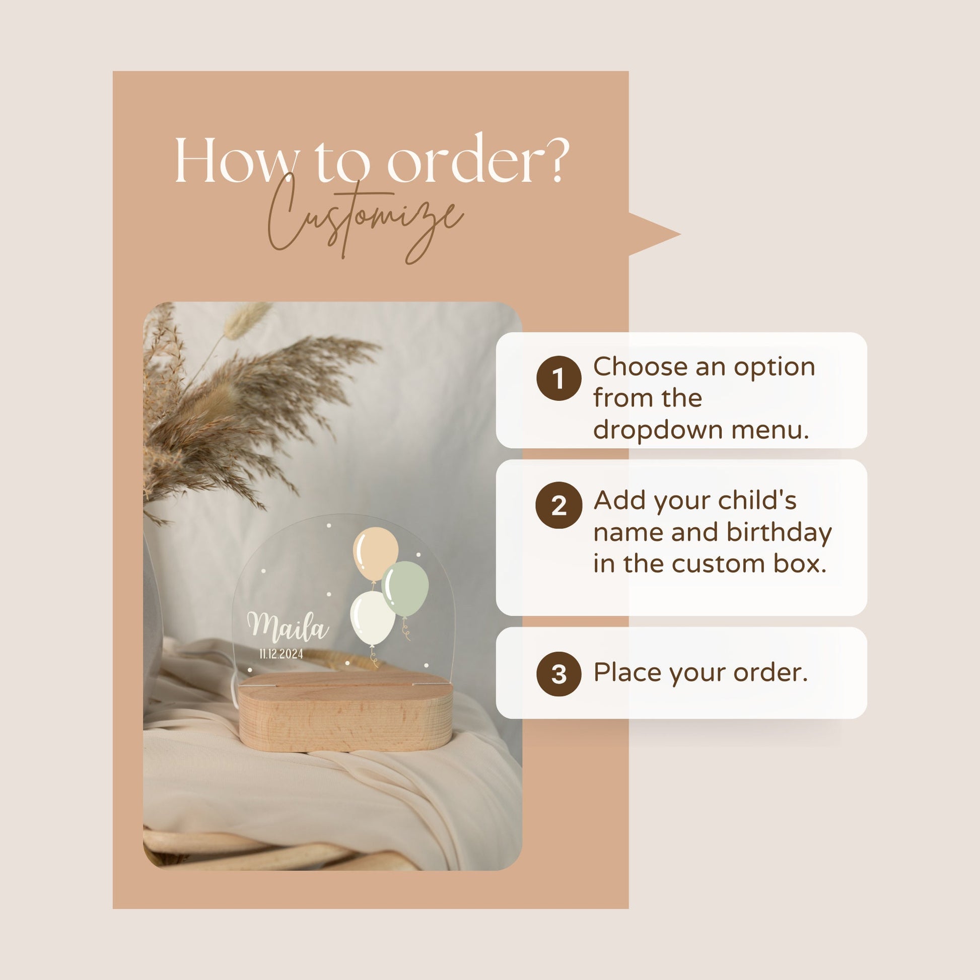 How to order Baby balloon night lamp 