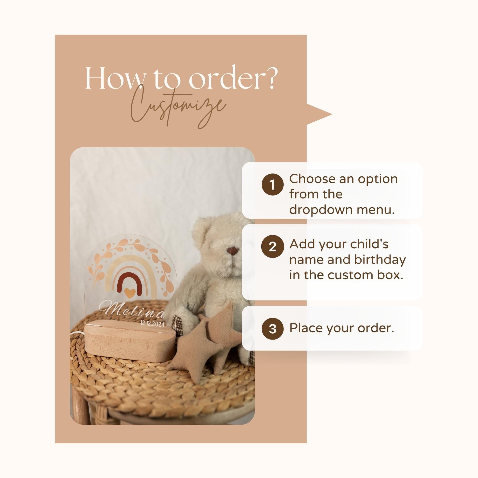 How to order: Children's lamp in rainbow design