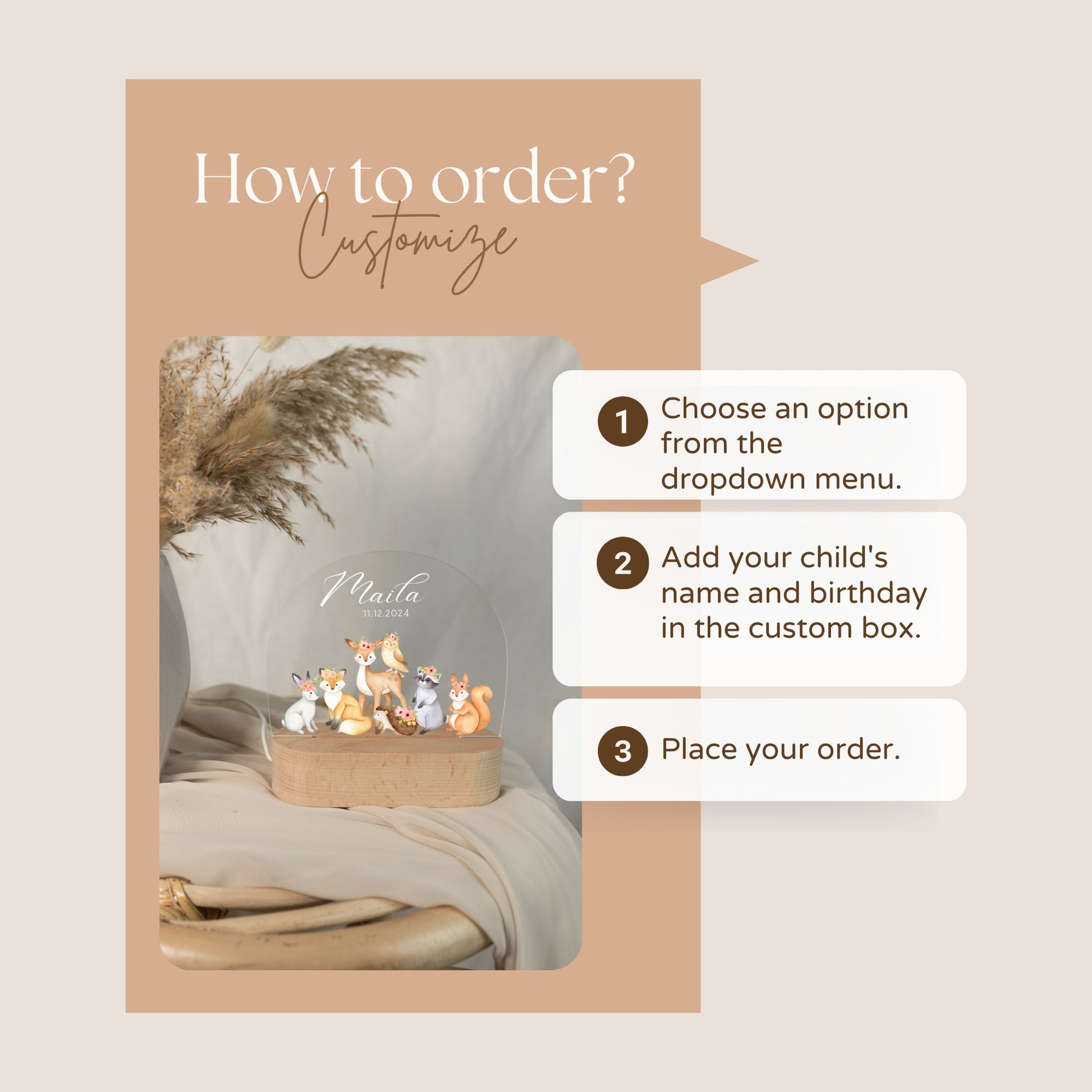 How to order Children's lamp with animal motif 