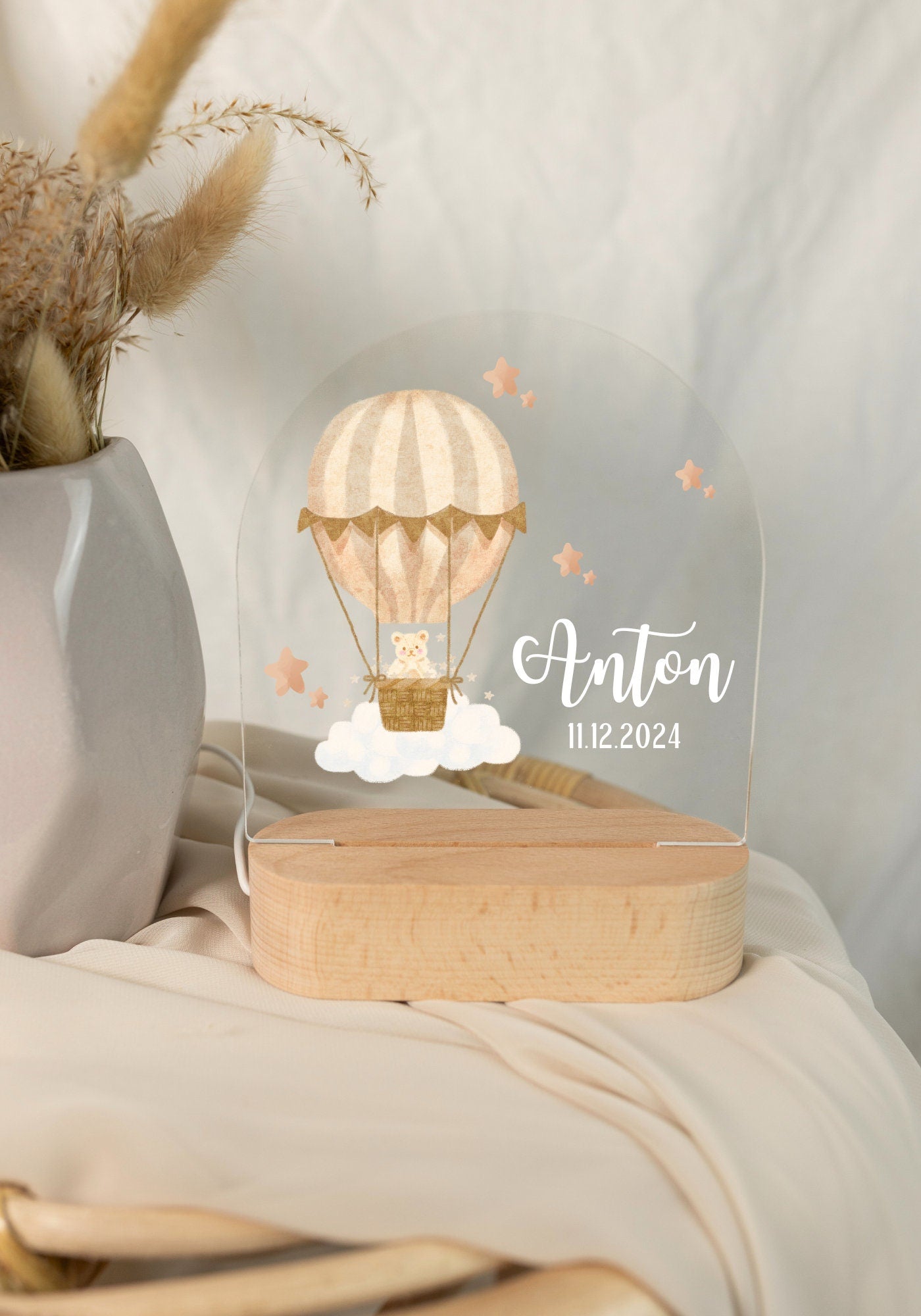 Personalized Hot air balloon lamp,  showing in dylight with close up position