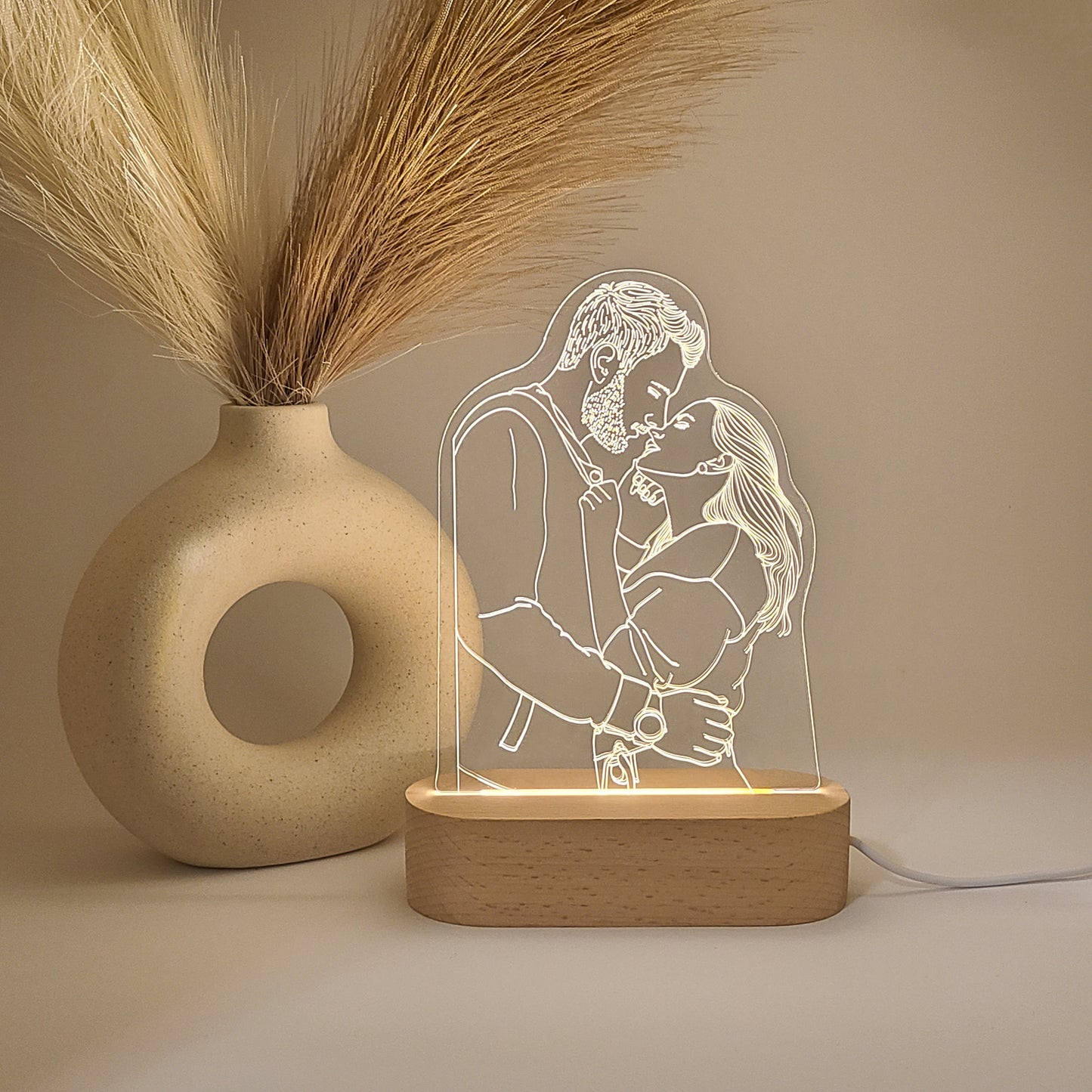 Personalized Lamp with Photo, Custom Photo Lamp, Personalized Photo Gift for Birthdays, Weddings, Christmas, 3D Photo Lamp