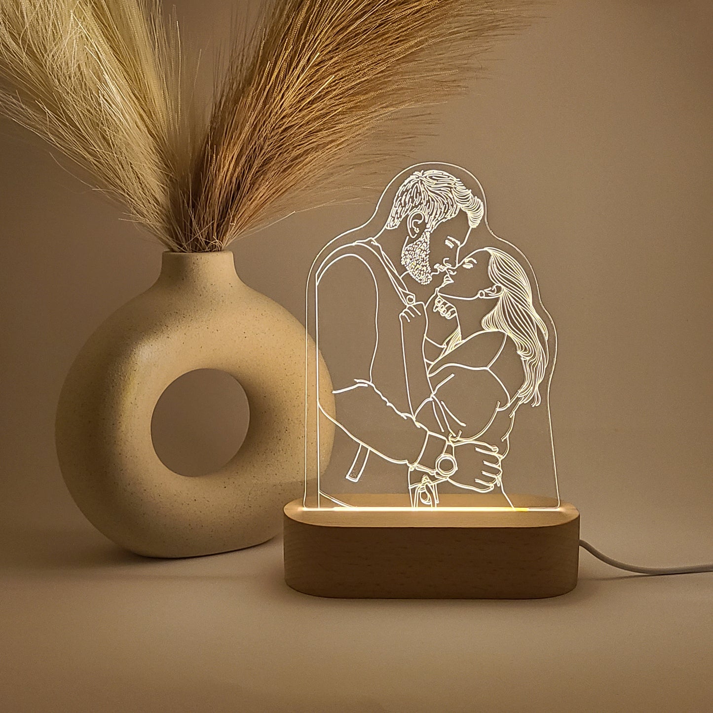 Personalized Lamp with Photo, Custom Photo Lamp, Personalized Photo Gift for Birthdays, Weddings, Christmas, 3D Photo Lamp