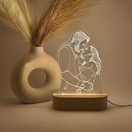 Personalized Lamp with Photo, Custom Photo Lamp, Personalized Photo Gift for Birthdays, Weddings, Christmas, 3D Photo Lamp