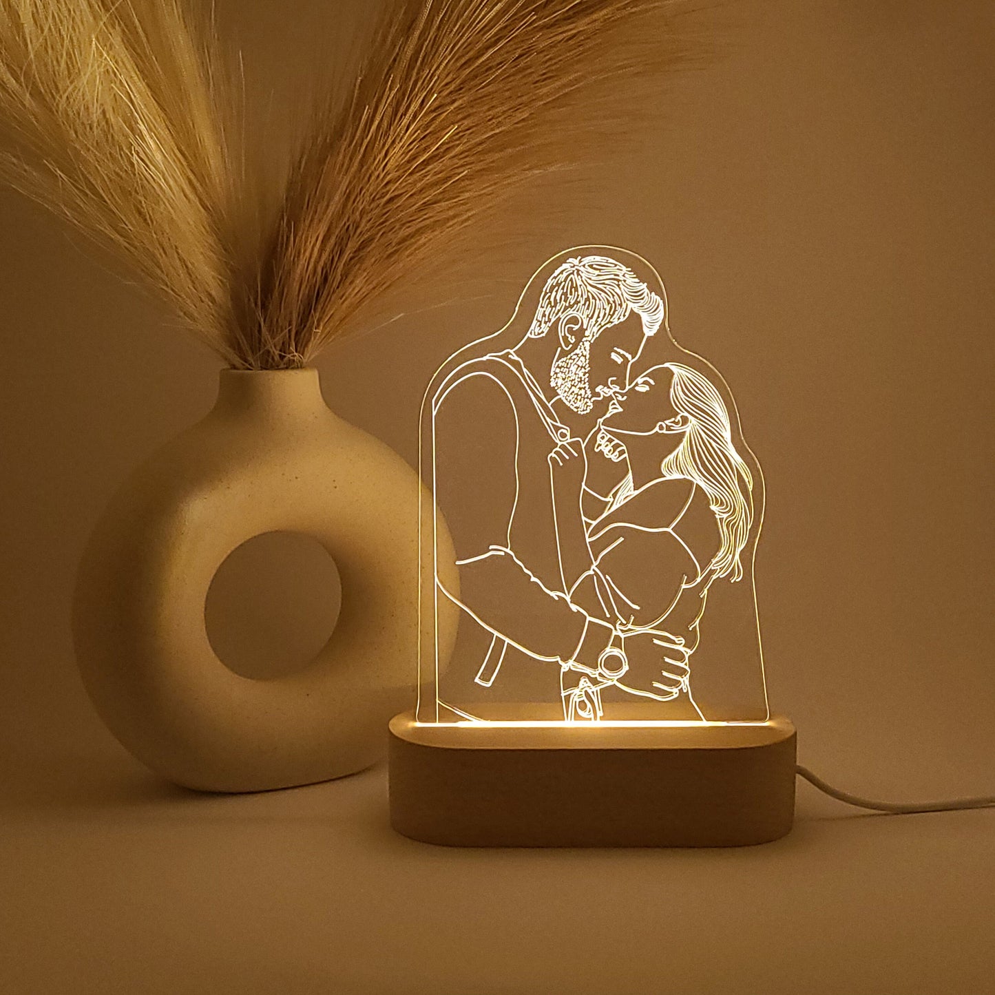 Personalized Lamp with Photo, Custom Photo Lamp, Personalized Photo Gift for Birthdays, Weddings, Christmas, 3D Photo Lamp